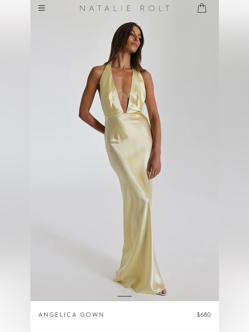 Natalie Rolt Angelica Gown in Lemon (0/XS)